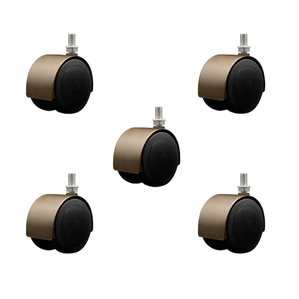 Service Caster 2-3/8'' Floor Safe Antique Hooded Twin Wheel Caster 3/8 Threaded Stem, 5PK SCC-TS02S60D-NYU-WA-382458-5 - main